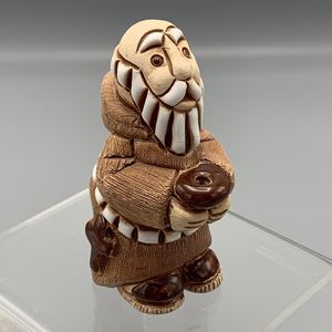 Uruguay Studio Pottery Unhooded Priest Monk Holding Wine Goblet Religious Signed